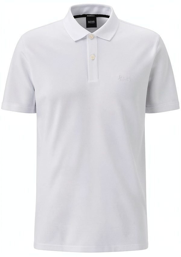 BOSS Mens Polo Shirt Pique Cotton Regular Fit Cuffs-0