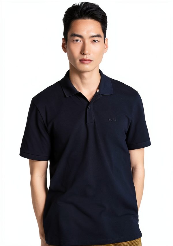 Hugo Boss Mens Polo Shirt Regular Fit Piqué Button Closure-0