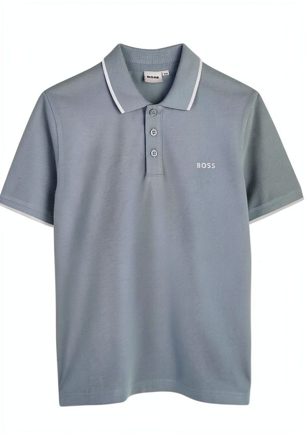 Boys Short Sleeve Polo Shirt BOSS Premium Comfort Durable-0