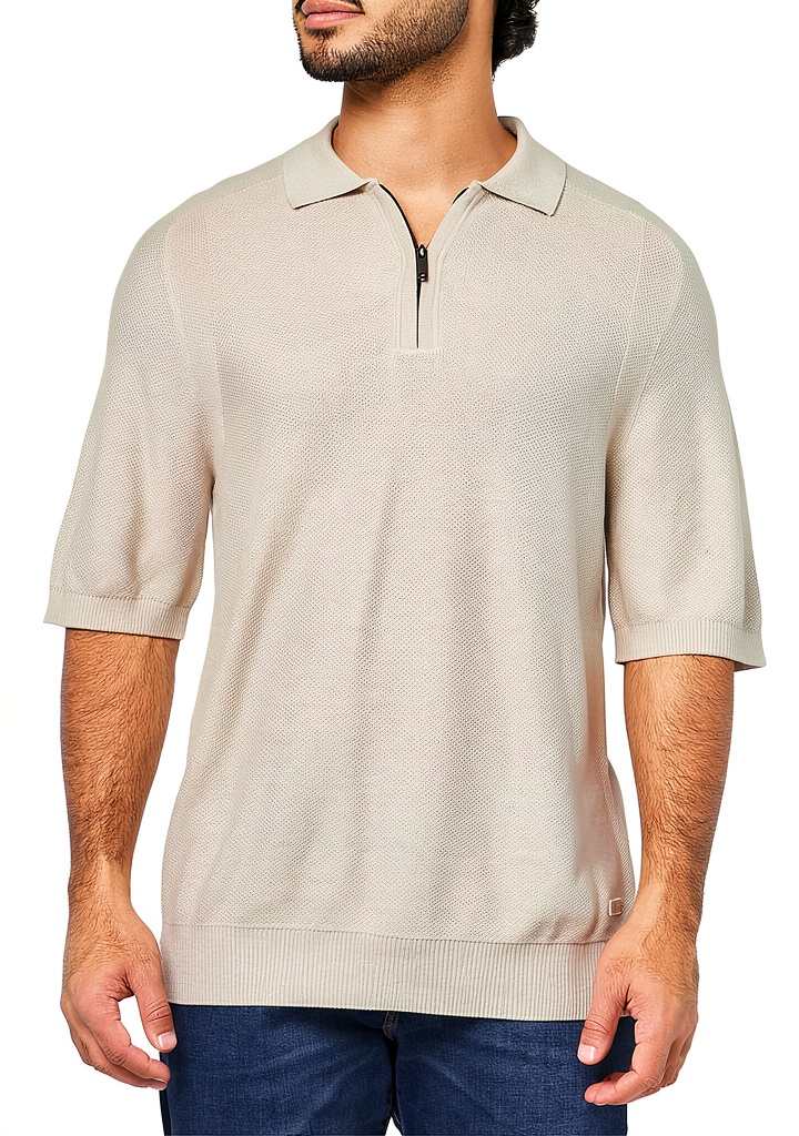 BOSS Basket Weave Knit Pullover Lightweight Sweater Mens displayed on a mannequin in a bright studio