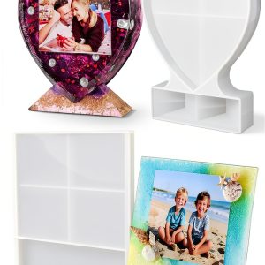 LET'S RESIN Photo Frame Molds Silicone Heart Square DIY-0