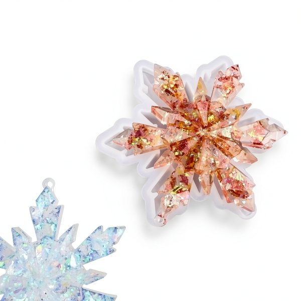 HUAKENER Snowflake Resin Molds Christmas Crafting Silicone-2