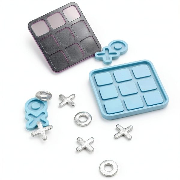 DECYOOL Tic Tac Toe Resin Mold Blue Silicone Crafting-3