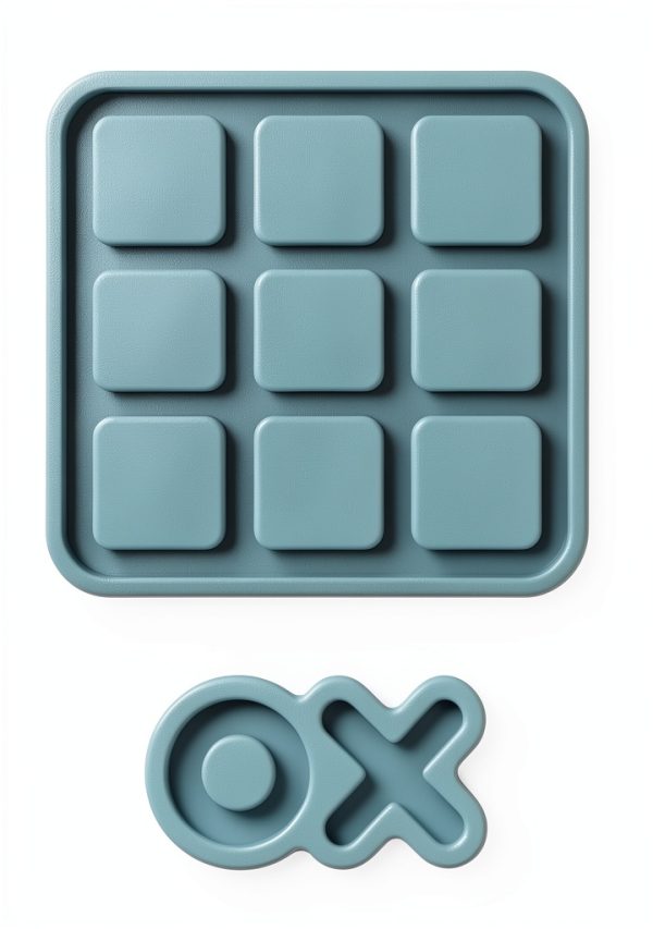 DECYOOL Tic Tac Toe Resin Mold Blue Silicone Crafting-1