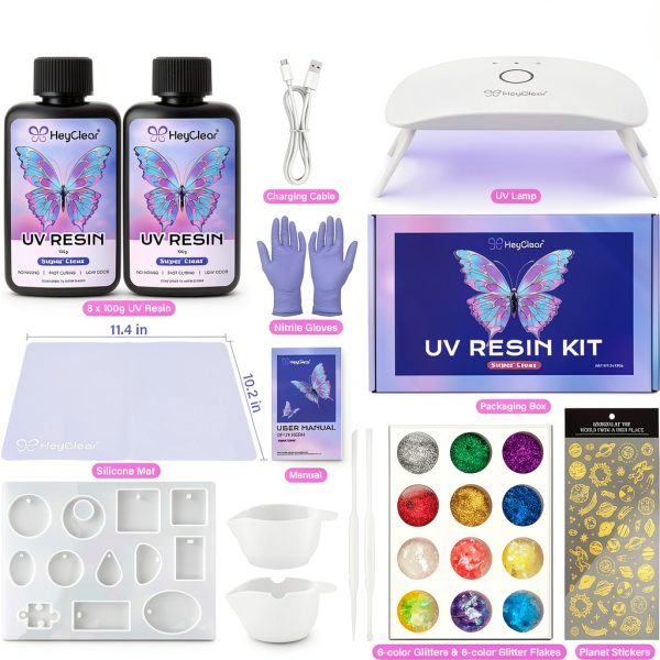 HeyClear UV Resin Kit Crystal Clear Jewelry Making Supplies-1