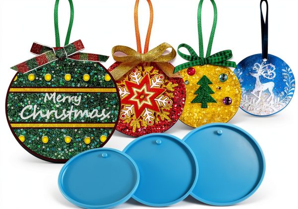 Juome Christmas Ornament Resin Molds Silicone DIY Craft-0