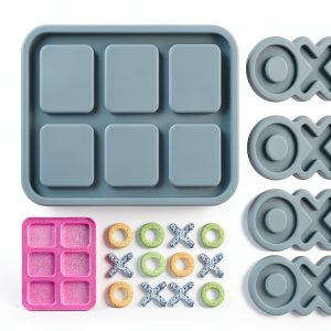 DECYOOL Tic Tac Toe Resin Mold Blue Silicone Crafting-0