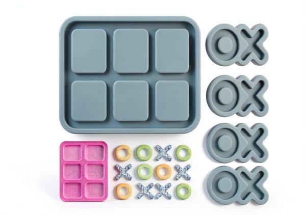 DECYOOL Tic Tac Toe Resin Mold Blue Silicone Crafting-0