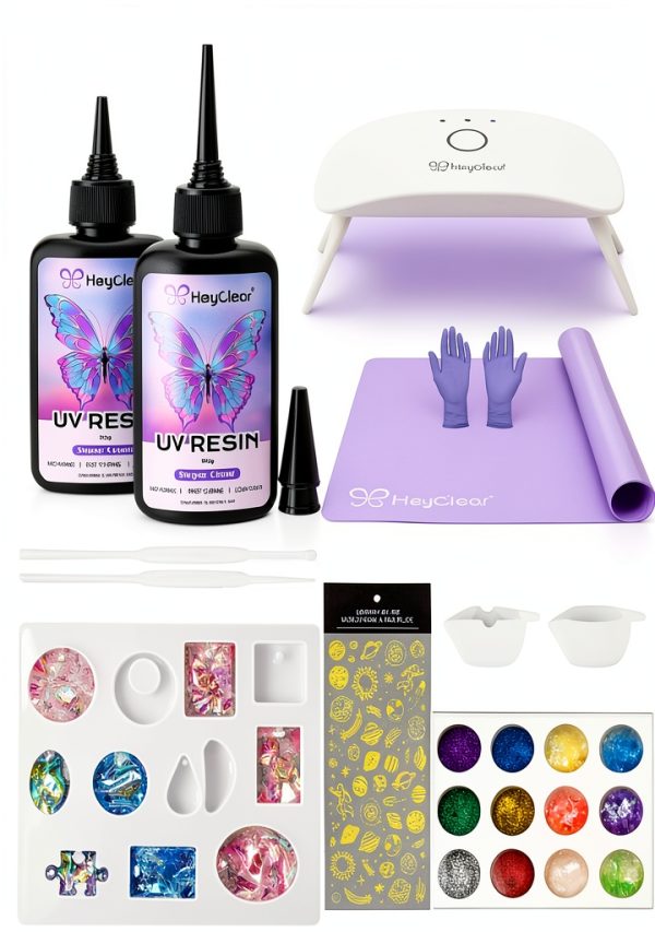 HeyClear UV Resin Kit Crystal Clear Jewelry Making Supplies-0