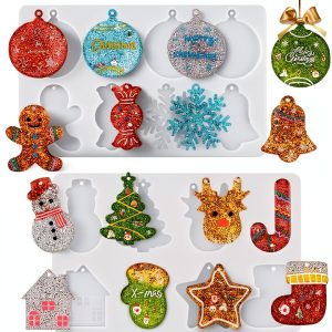 Christmas Resin Molds Silicone Ornaments DIY Crafts Actvty-0