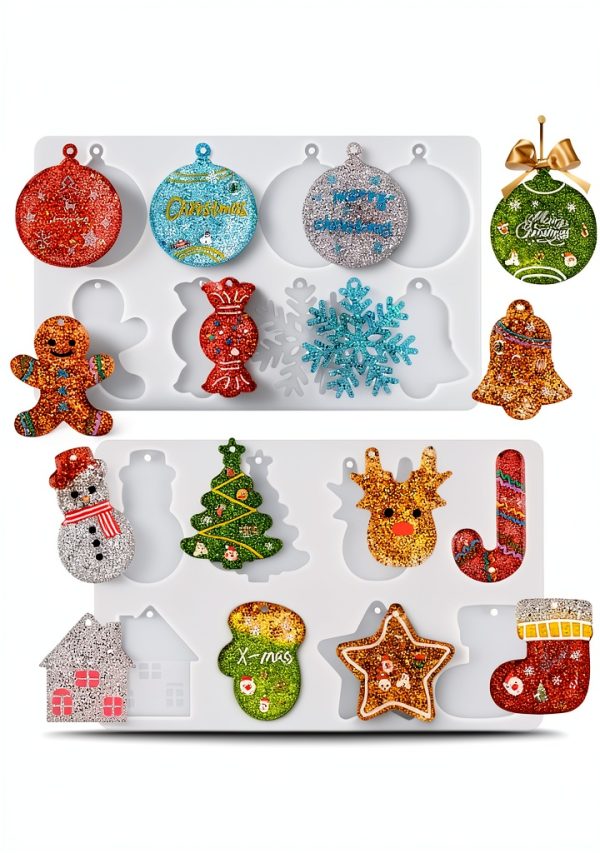 Christmas Resin Molds Silicone Ornaments DIY Crafts Actvty-0