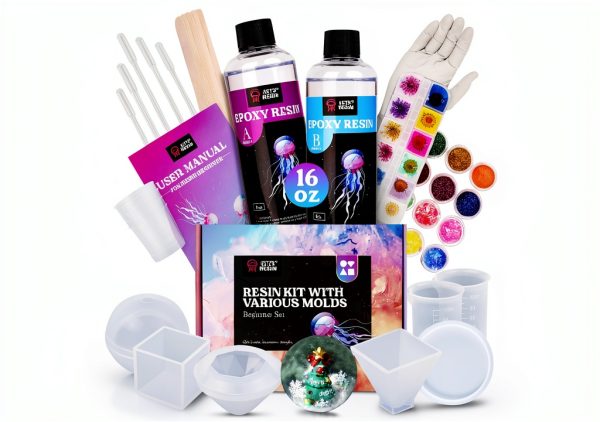 LET'S RESIN Epoxy Resin Kit with Molds Glitter Flowers-0