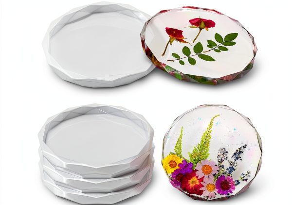 ResinWorld Silicone Coaster Mold Round White DIY Craft-0