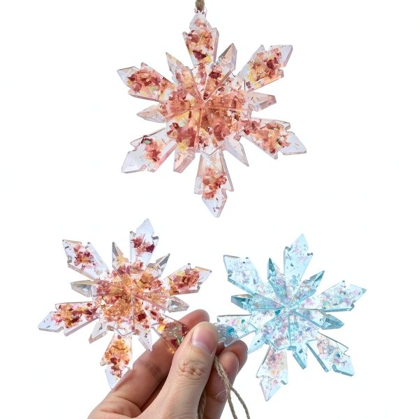 HUAKENER Snowflake Resin Molds Christmas Crafting Silicone-3